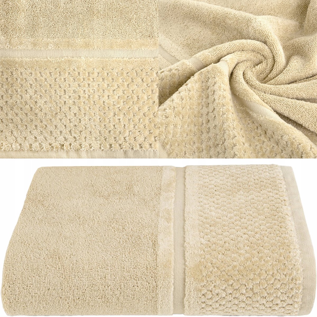 Luxe Katoenen Badhanddoek 50x90cm - Zacht & Absorberend - Beige