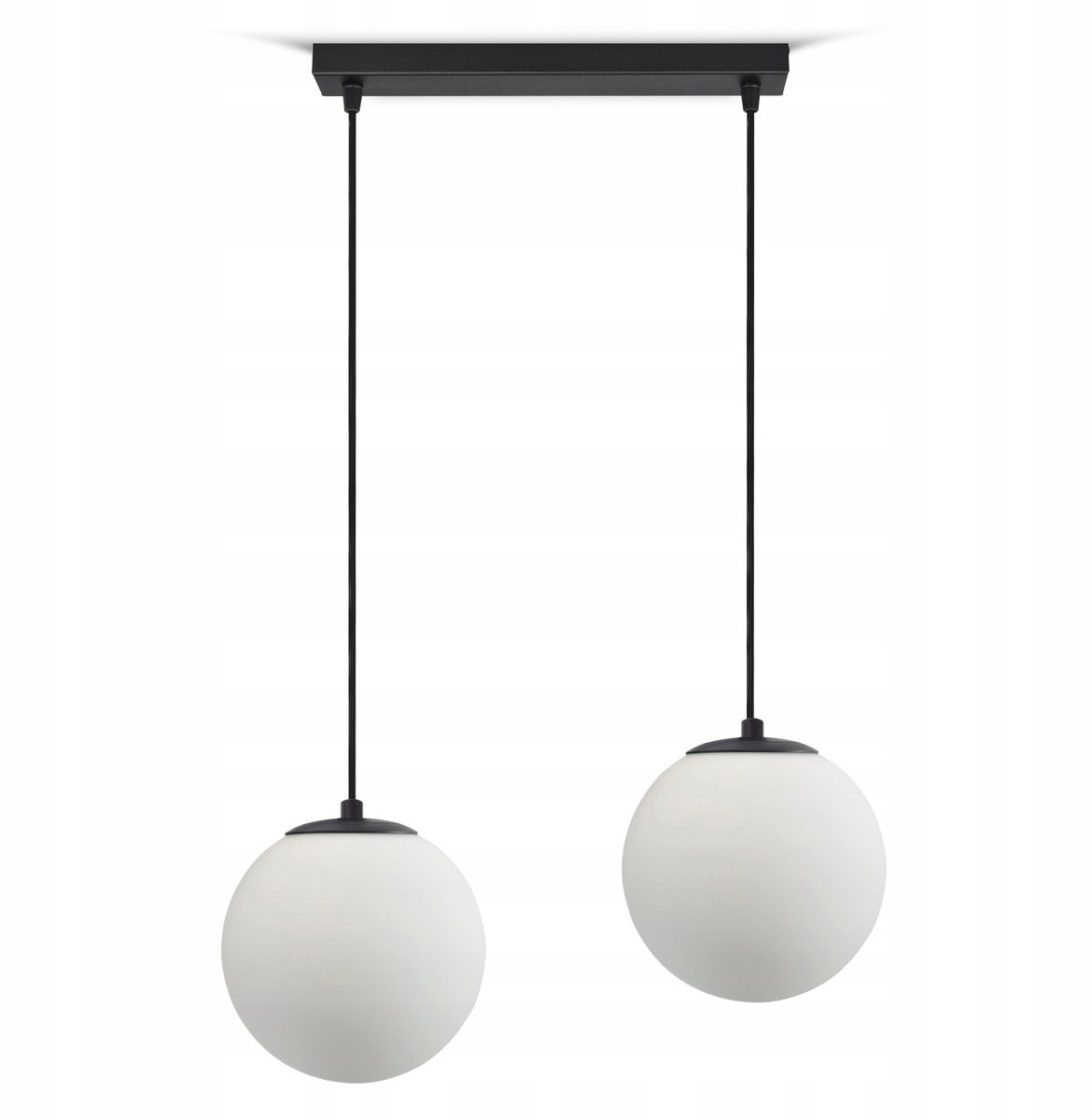 Hanglamp Glazen Bollen G9 Wit Mat 561-BZ2 Zwart Metaal