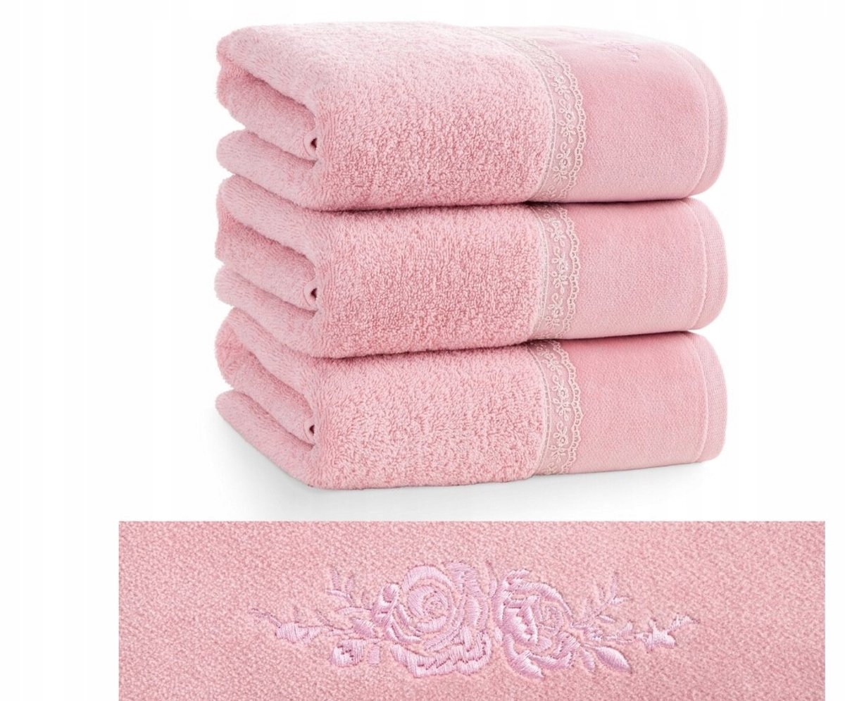 Luxe Katoenen Badhanddoek 50x90cm - Zacht & Absorberend - Roze