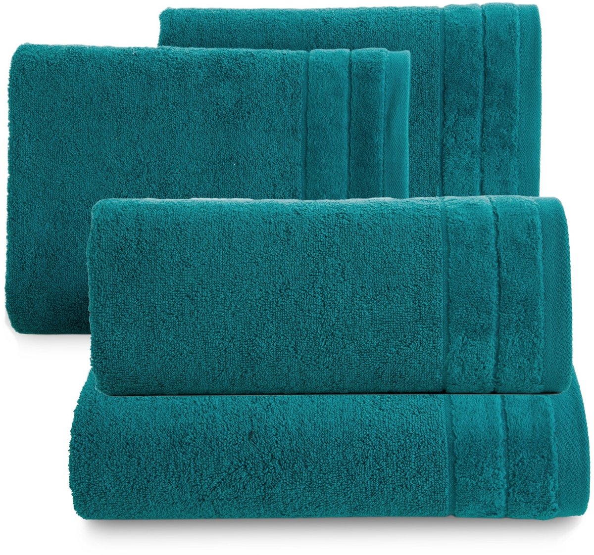 Turkoois bedekte handdoekenset (2x 70x140cm + 2x 50x90cm, 500 GSM)