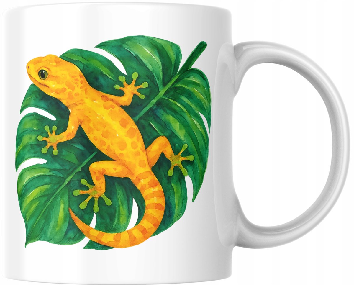 Tropische Gekko Mok - Exotisch Design, 330ml Keramiek