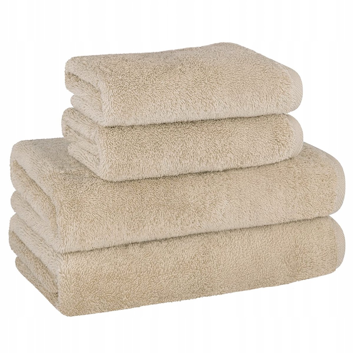4x Luxe Katoenen Handdoeken Set - Beïge - 2x 70x140, 2x 50x100
