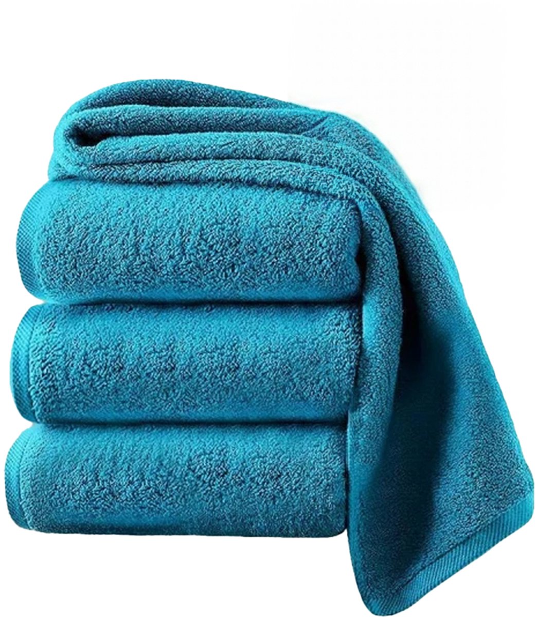 3x Premium Handdoeken 500gsm Dubbele Lus 50x100cm Zeegroen