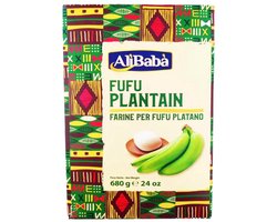 Alibaba Fufu van Bakbanaan 680g – Banana Flour / Bakbananenmeel voor Authentieke Afrikaanse Fufu – Glutenvrij, Natuurlijke Fufu Mix – Traditioneel Afrikaans Gerecht met Voedzame Plantaardige Meelbasis met Kajal Sticker