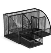 YONO Bureau Houder Organizer - Pennen Bakje met Lade - Pennenhouder - Metaal - Zwart