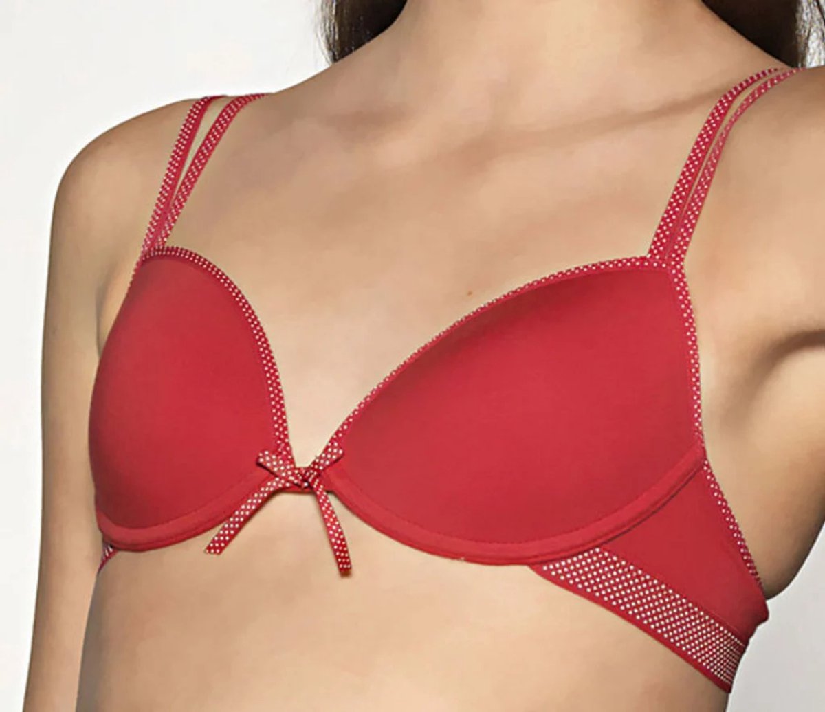 Boobs & Bloomers Anny - meisjes bh zonder beugel - maat 70AA - rood - 30040040