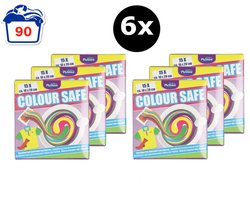 PluShine 6 x Colour Safe Wasmachine Doekjes - Anti-kleurdoorloop Doekjes - Kleurbeschermer – 6 x 15 Doekjes - Behoudt Kleur van Kleding - Totaal 90 Doekjes