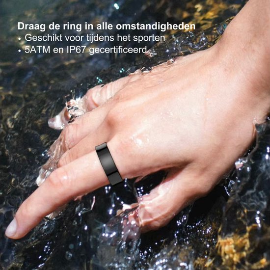 SF Products Smart Ring - Smart Ring Heren - Smart Ring Dames - Waterdicht - Maat 10 - Inclusief Oplaadcase van SF Products — afbeelding 5
