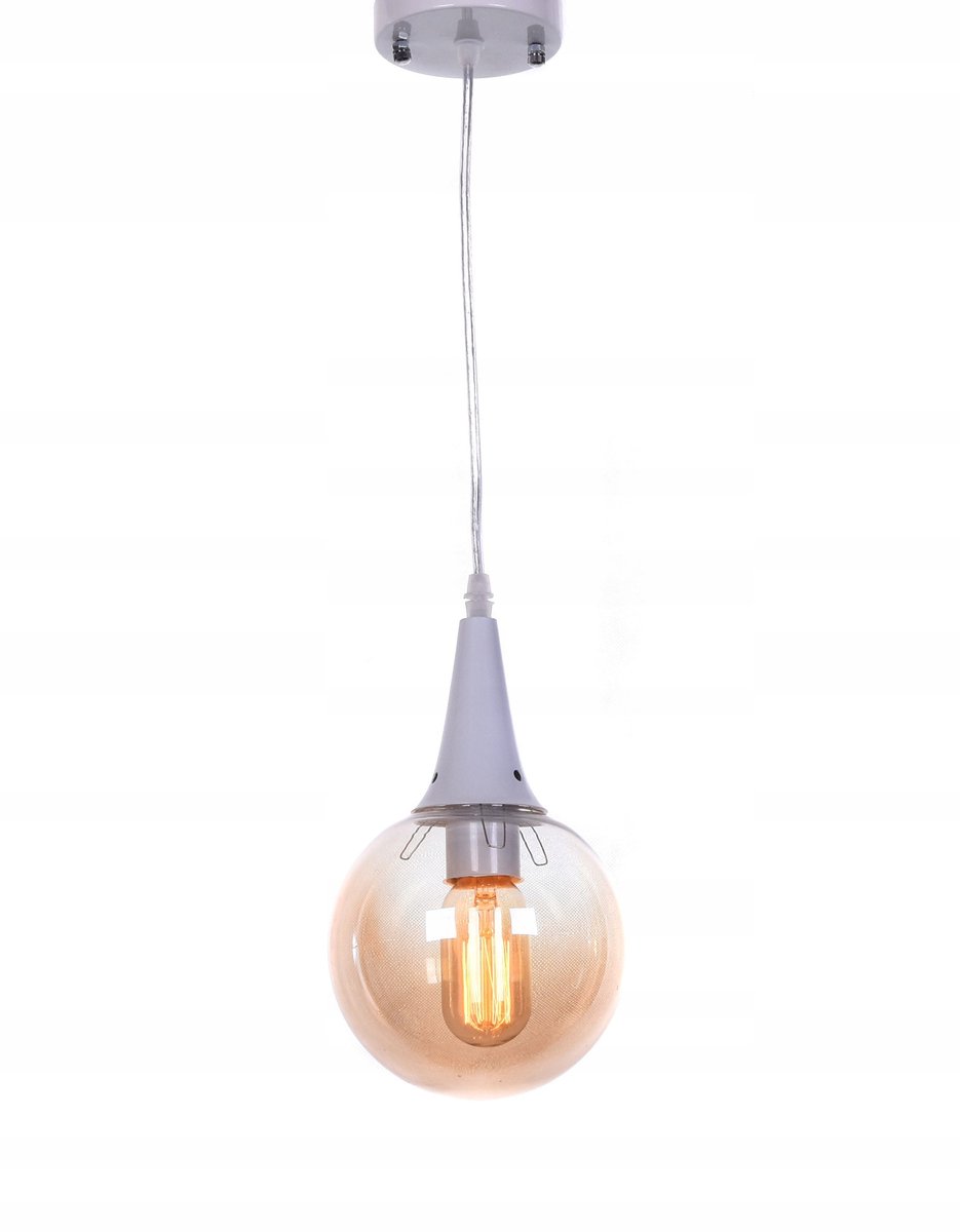 Lumina Deco Rocherro Hanglamp - Wit/Amber glas, E27