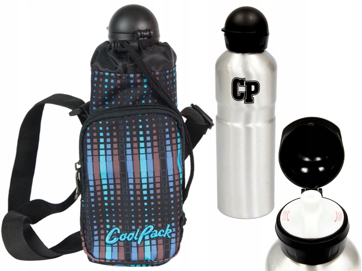 Coolpack Metalen Bidon 700ml met Schouderband & Schoffels