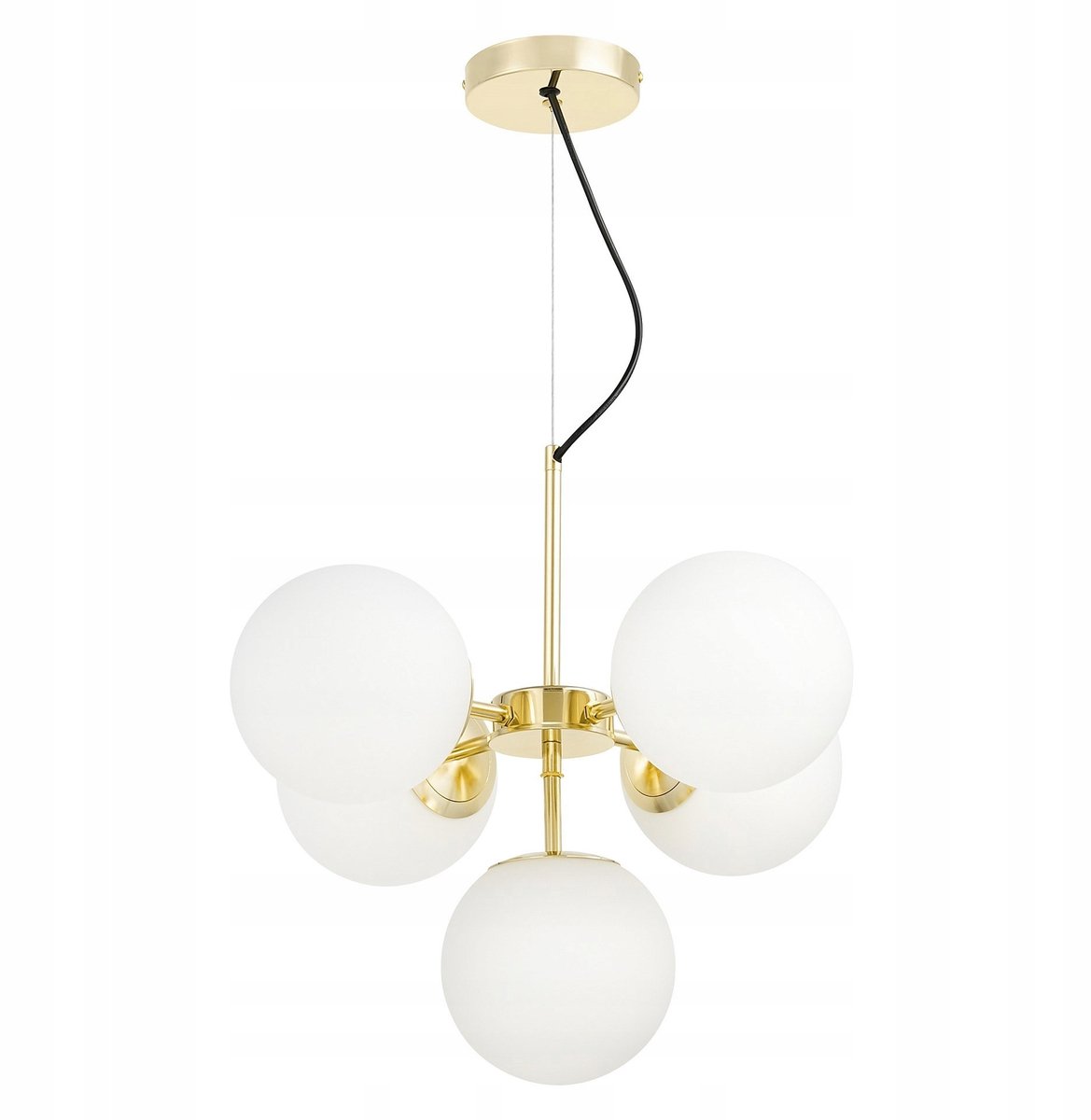 Lumina Deco Stelvio Hanglamp Goud Wit E27 5 lichtpunten