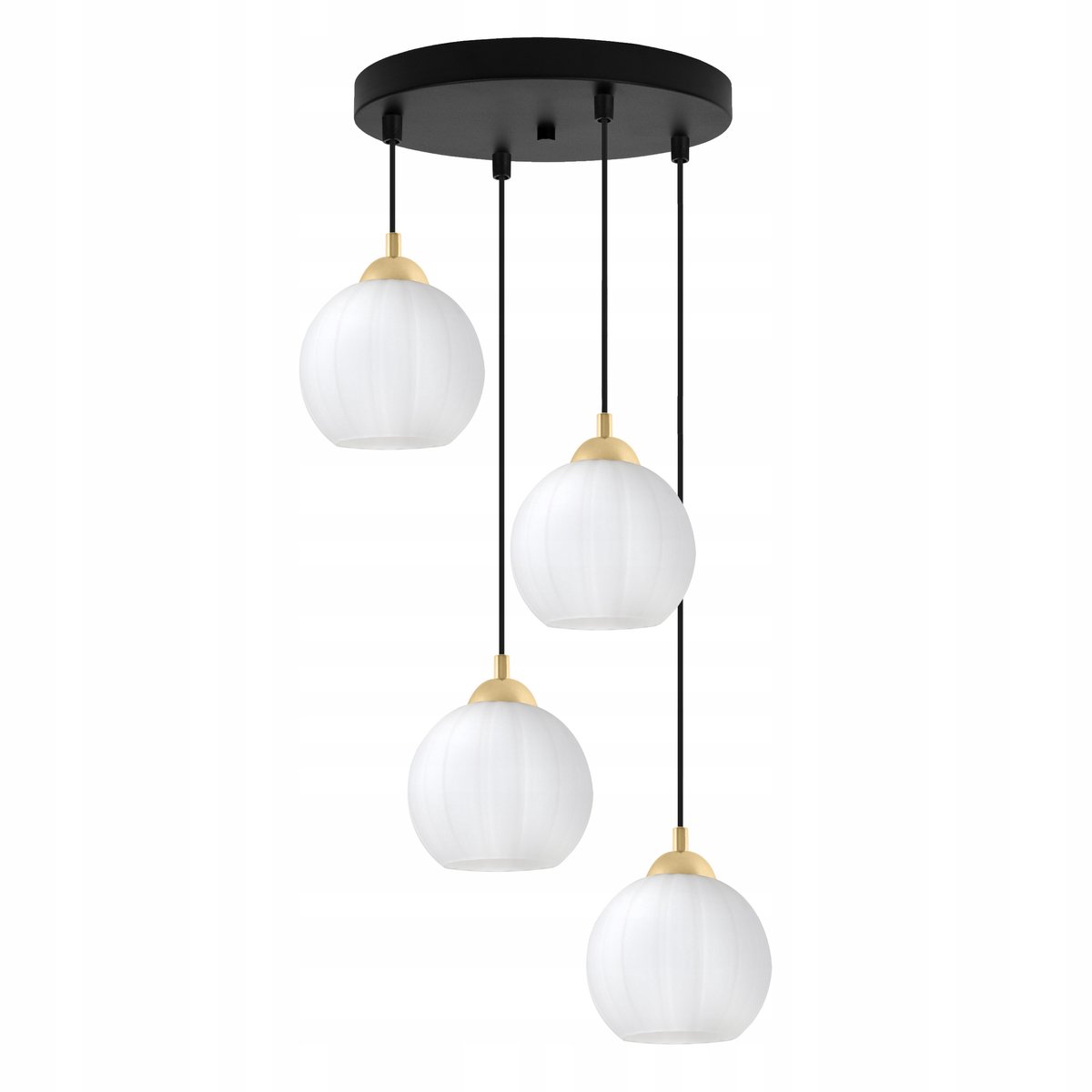 COSTA Hanglamp Zwart Goud Glazen Bol Glamour E27