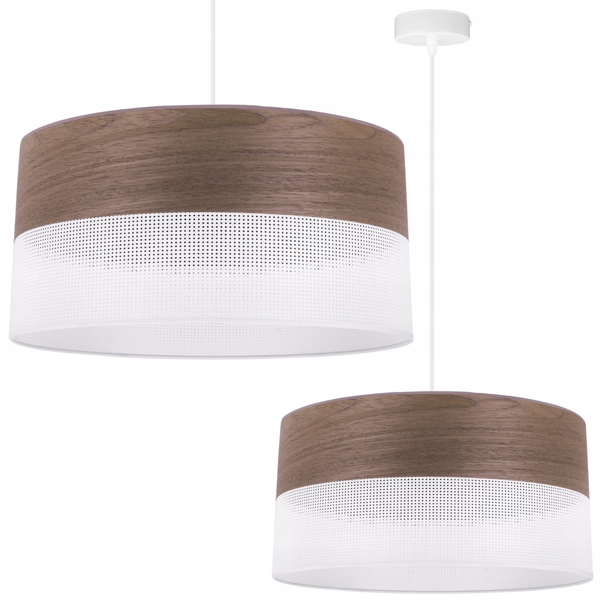 Hanglamp Houtfineer Salon Slaapkamer E27 Wit/Bruin