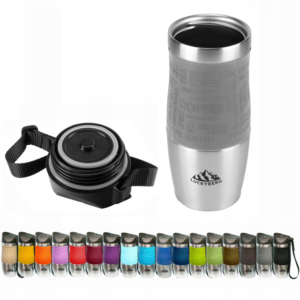 LUCKYBERG Thermos Mok 400 ml - RVS, Warm/Koud tot 8u