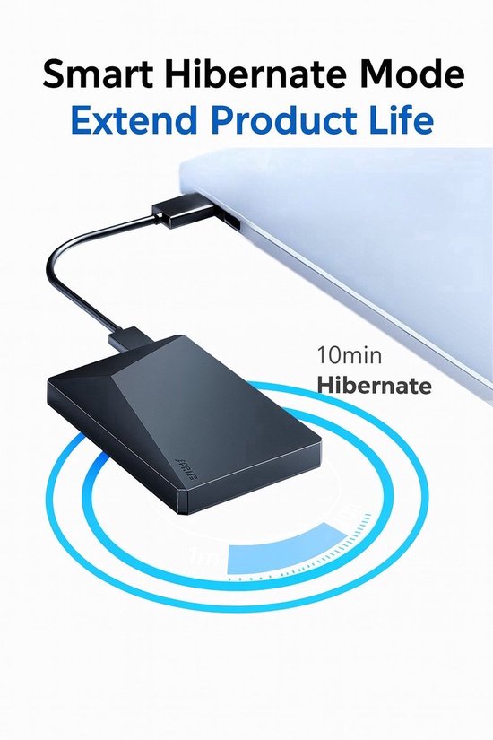 Eaget HDD schijf - Externe harde schijf - 1TB (2x500GB) dubbele schijf van 2x500GB - Externe harde schijven - Harde schijf - Plug and Play — afbeelding 3