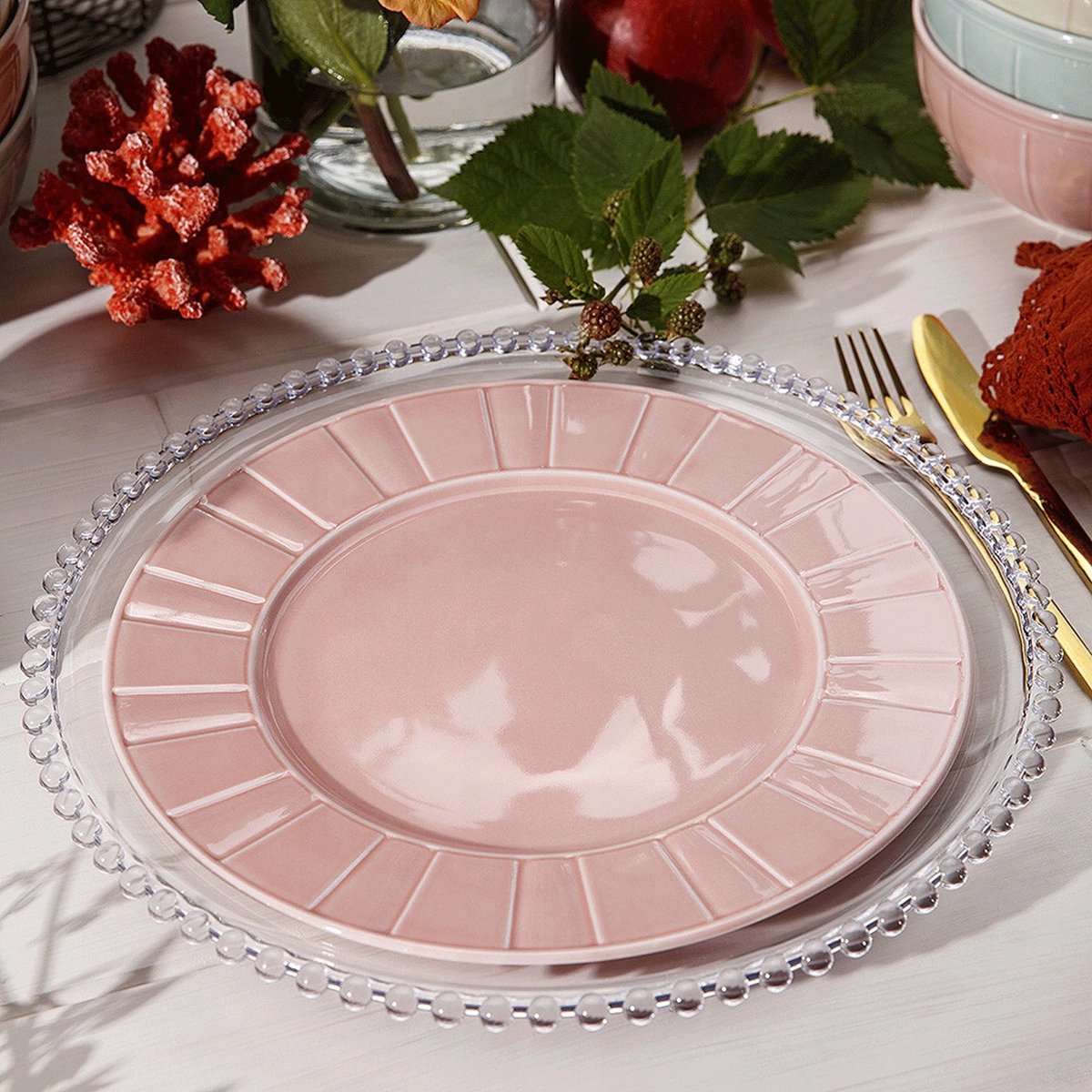 Ćmielów Oktawa Koralowa Dinerbord 27 cm - Porselein