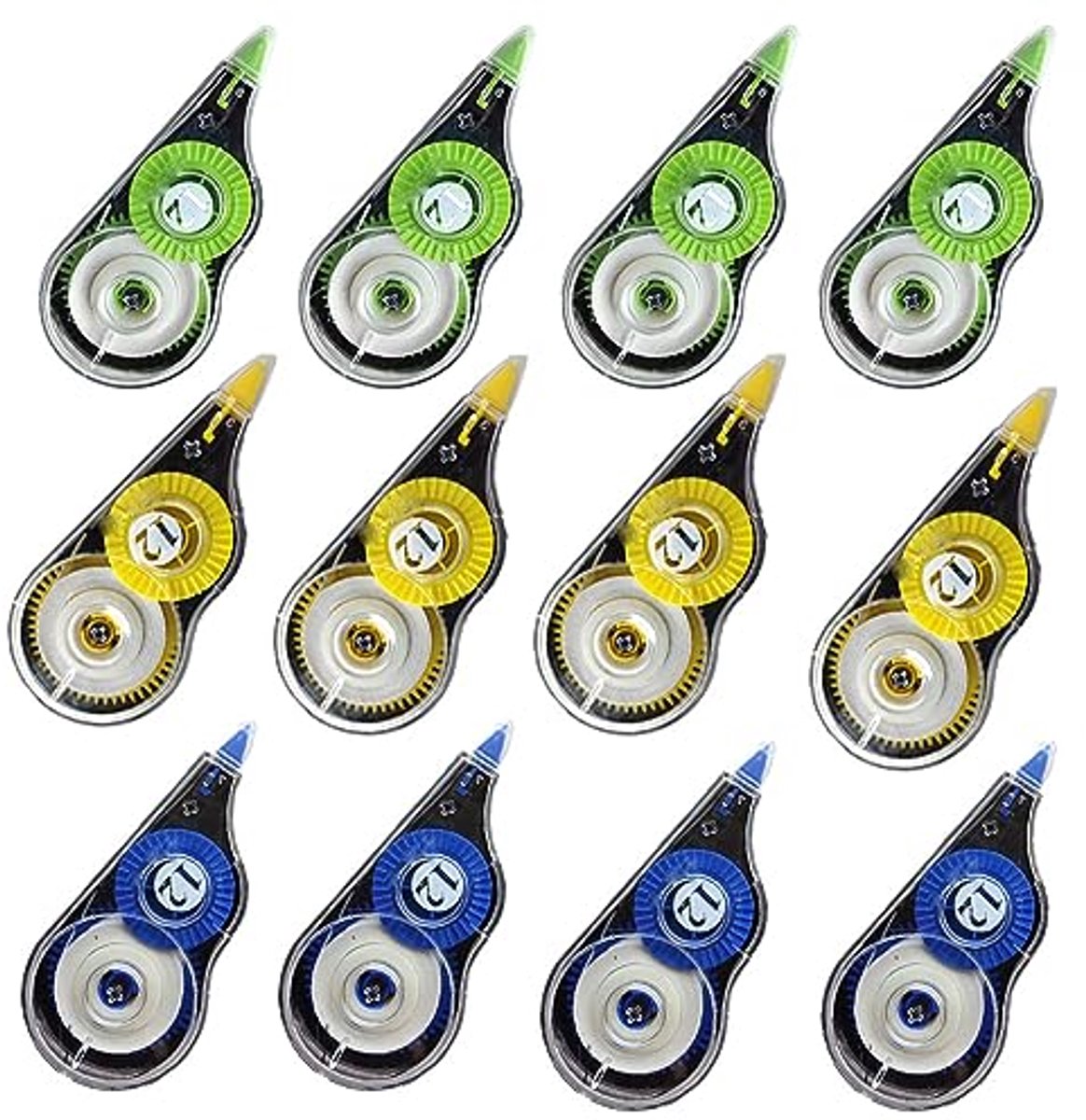 Correctietape set van 12 stuks - 5 mm breed, 12 m lang - ideaal voor school, kantoor en thuis