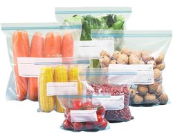Herbruikbare diepvrieszakken - 65 stuks BPA-vrij - Vershoudzakken voor voedselopslag met ziplock - Keukenzak voor groenten, melk, snacks, vlees