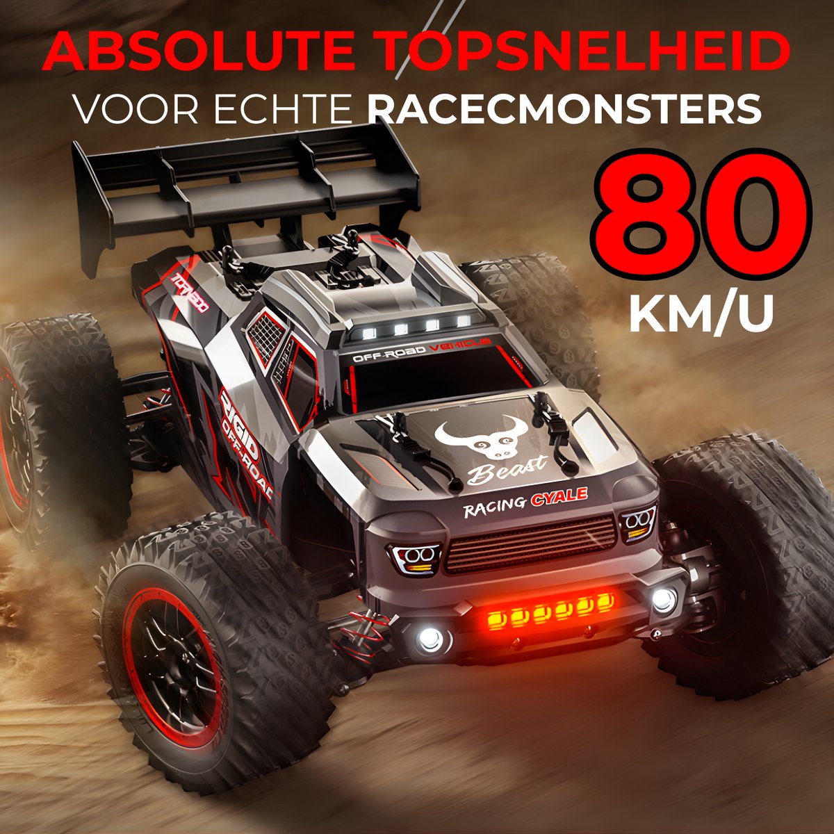 DreamGoods Bestuurbare RC Auto - 80km/h - Limited Edition - Top Speed Race Auto - 1:20 Offroad Drift Car - 300 m Afstandbestuurbaar - Radiografisch - Waterdicht - Bestuurbare Auto voor Buiten - RC Auto Volwassenen - voor Jongens — afbeelding 2