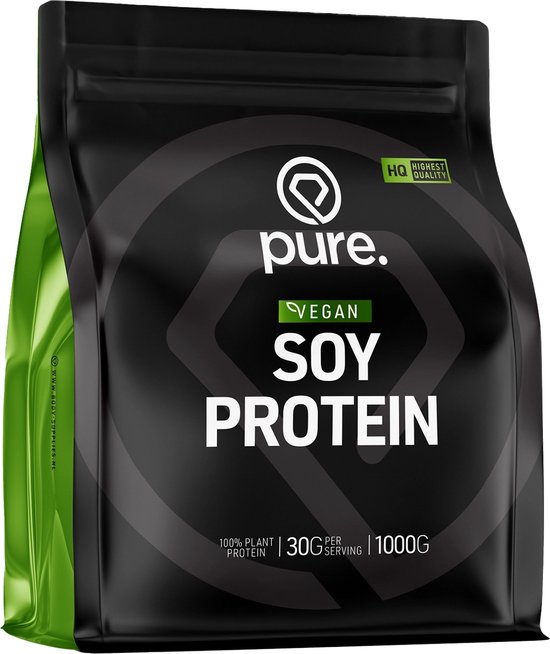 Pure. Soy Protein - Chocolade - 2000g - hoogwaardige soja eiwit - 26g eiwit per portie – vegan - plantaardig eiwitpoeder