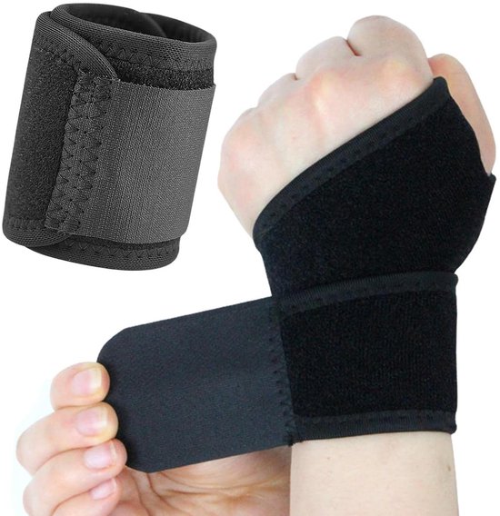 Elastische polssteun voor polsen, fitness, polssteun, polsbandage voor sport, fitnessstudio, werk, geschikt voor mannen en vrouwen, 2 stuks