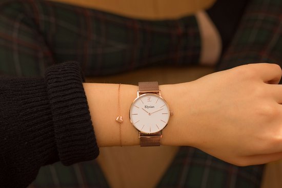 Montre Femme Elysian - Couleur or rose - Maille - ELY01220 - Acier inoxydable - Ø 36mm