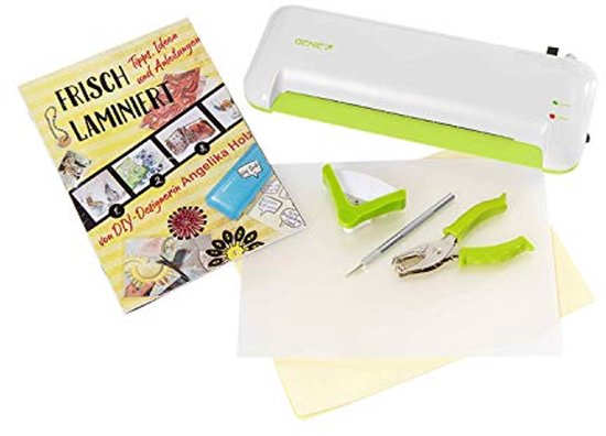 Olympia A 230 Plus 4-in-1 lamineerset, warm en koud lamineren, snelle opwarmtijd, lamineerset met hoekronde, papiersnijder en folie, ideaal voor DIN A4 tot visitekaartformaat