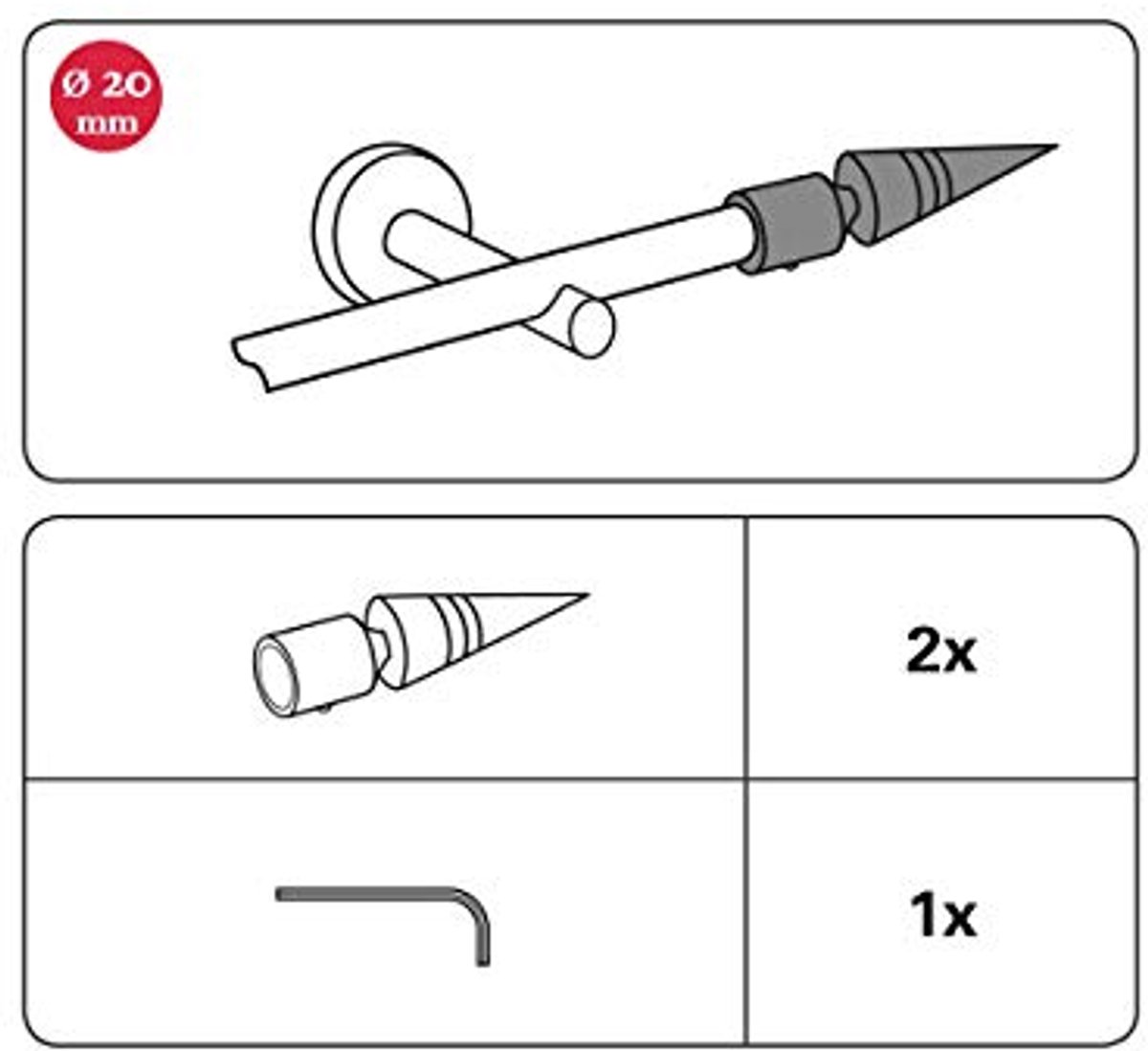 Stijlvolle Eindknoppen voor Gordijnroedes - Geschikt voor 20 mm Diameter