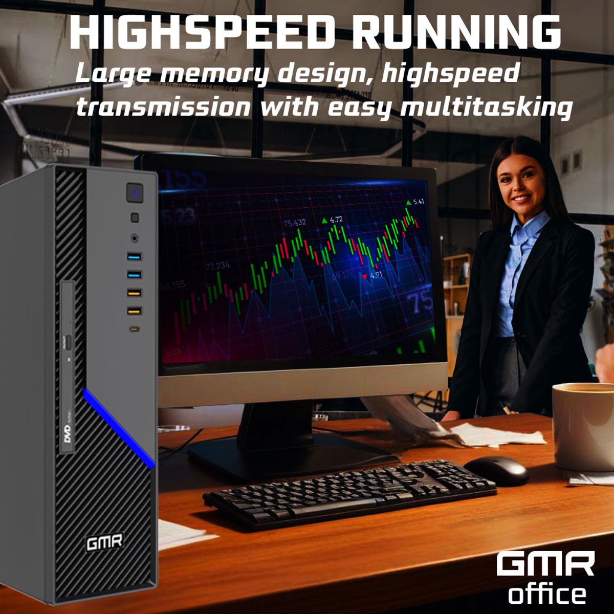 GMR Ultra SFF i5 Office PC - Business Office Computer | 16 GB RAM | 512GB SSD M.2 | DVD±RW | Windows 11 Pro | WiFi-Bluetooth – foto 3