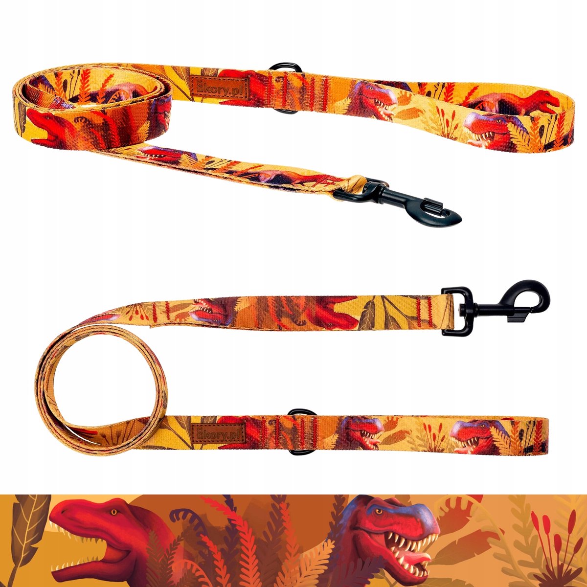 Ukory Hondenlijn DINO Print - Sterk & Licht voor Grote Honden