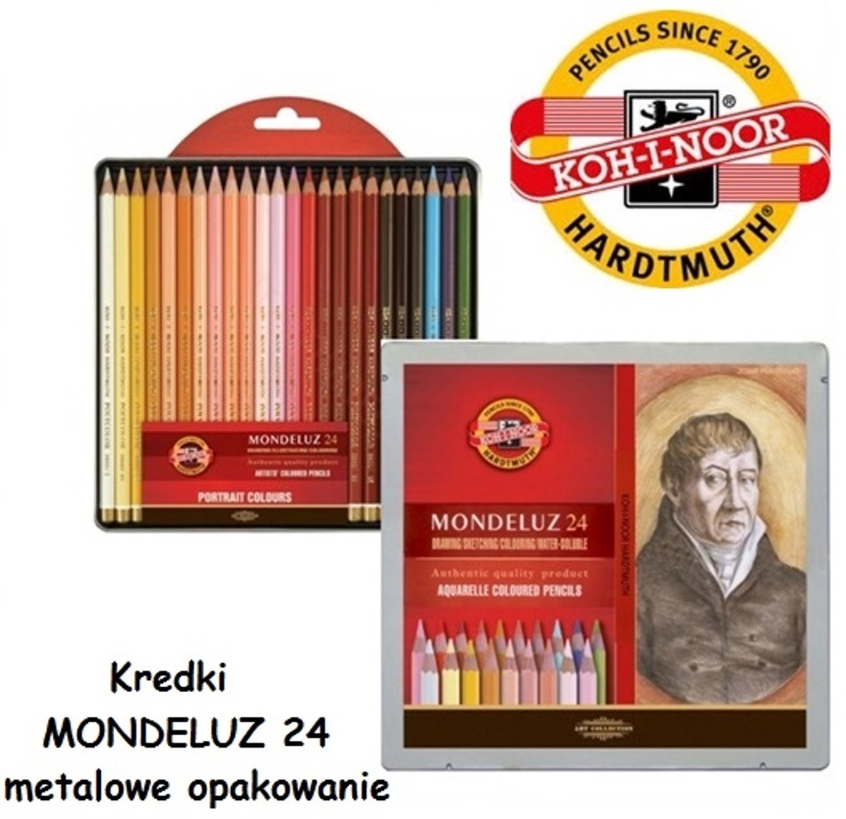 Koh-I-Noor Mondeluz Aquarel Kleurpotloden 24 Stuks Metalen Etui