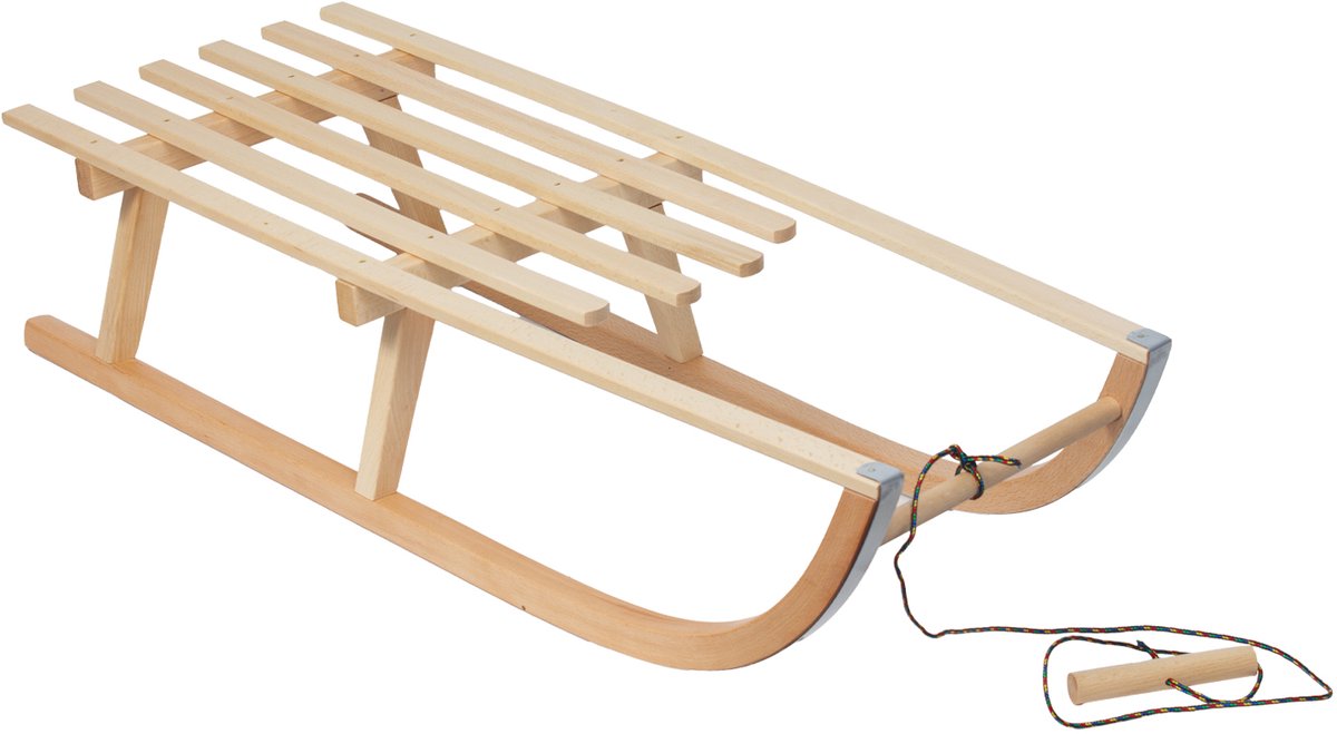 GreenBlue GB153 klassieke houten slee met glijders en touw