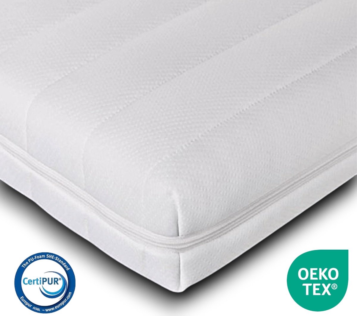 Easy Bedden EasyBedden® - Topdekmatras - Koudschuim HR45 - 130x190 - circa 9 cm Wit