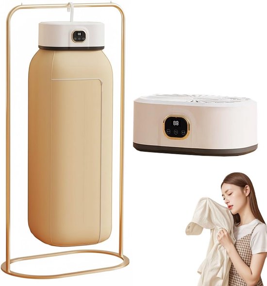 Trendmix Compacte Elektrische Wasdroger 2,5 Kg - Draagbare Wasdroger 800 W Met Roestvrijstalen Trommel Led Touchscreen Slim Drogen Compacte Wasdroger Wit