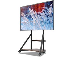 unho Floor TV Stand with Mount - 40 45 55 65 75 inch Hoek TV Stand - met wielen in hoogte verstelbare beugel - Heavy Duty 2 houten planken basis - VESA 600x400mm - Max draagvermogen 176 pond