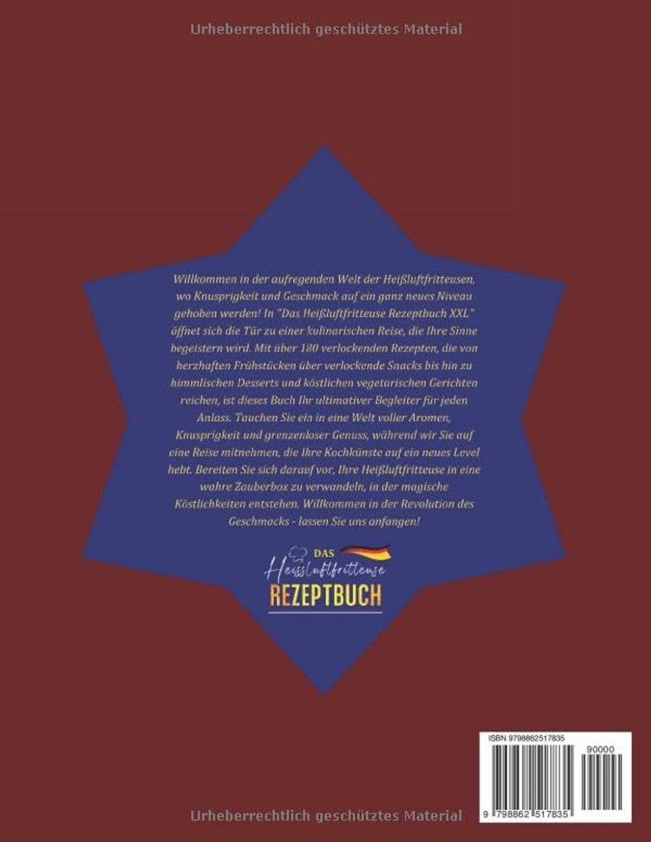 Heissluftfritteuse Rezeptbuch XXL: +180 Gezonde en - Heissluftfritteuse - €31,84