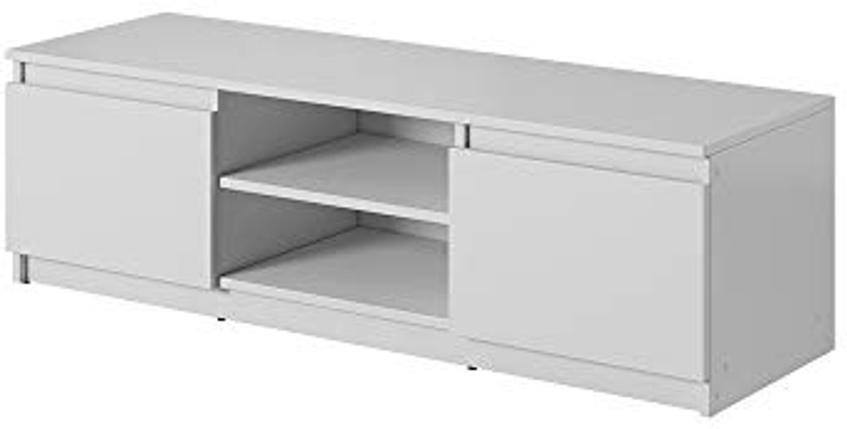 Witte TV Lowboard met Moderne Ontwerp - 120 x 35,5 x 38 cm
