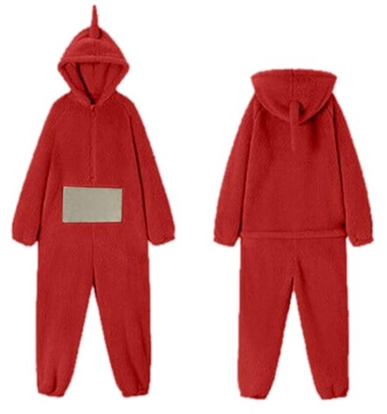 OIUHJN Teletubbies Kostuum Volwassen Onesie Pyjama Dames Uniseks Dier One Piece Kostuum Cosplay Homewear Fleece Eendelig met Capuchon Nachtkleding Party Fancy Dress Onesie Kostuum Volwassenen, groen