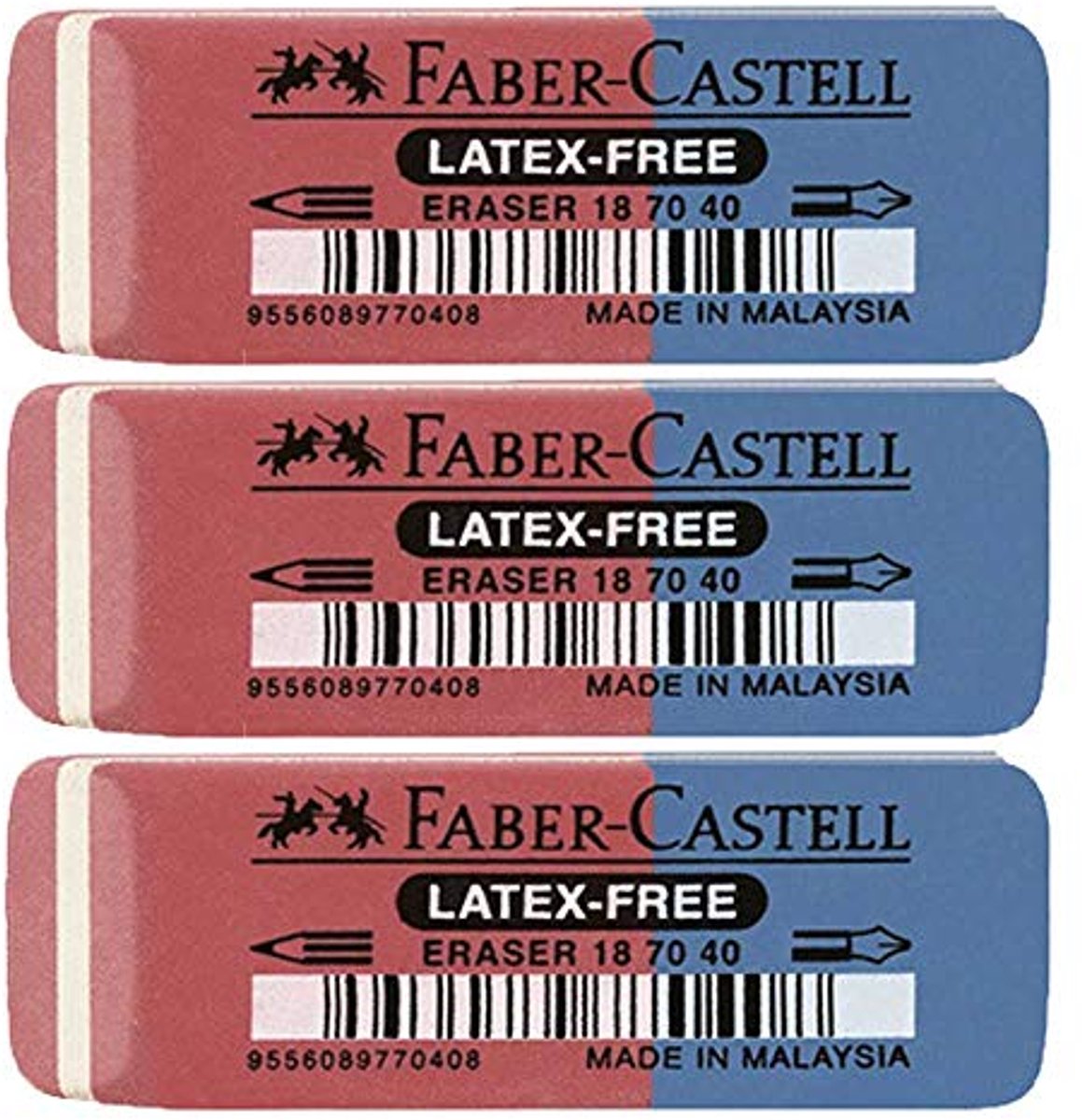 latexvrije gum voor inkt en lood - 3 stuks