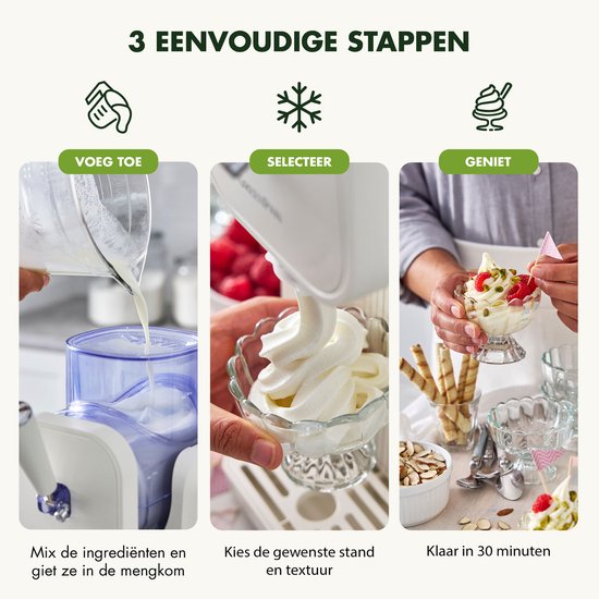 Greenpan Frost IJsmachine & Slushie Maker - zelfvriezend - 1.8l - klaar in 30 min - Wit van Greenpan — afbeelding 3