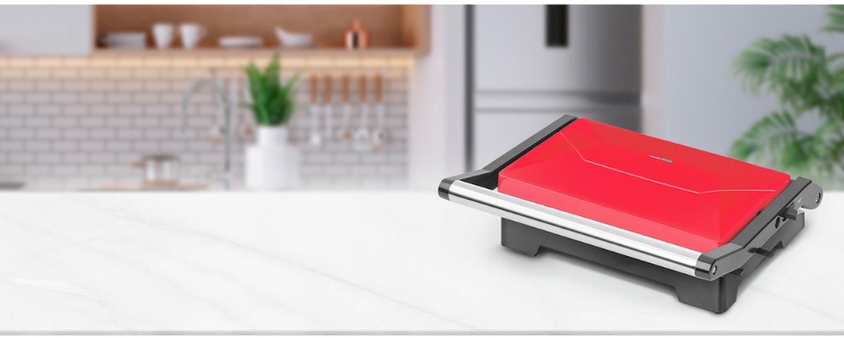 DailySupplies Contactgrill - Tosti Apparaat - Rood met zwart thumbnail 2