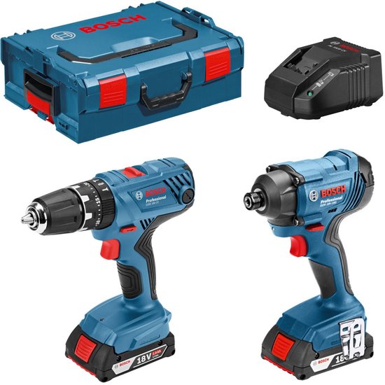 Bosch Professional GSB 18V-21 Accu klop-/schroefboormachine + GDR 18V-160 Accu slagschroevendraaier 18V 2.0Ah in L-Boxx - 0615990L41
