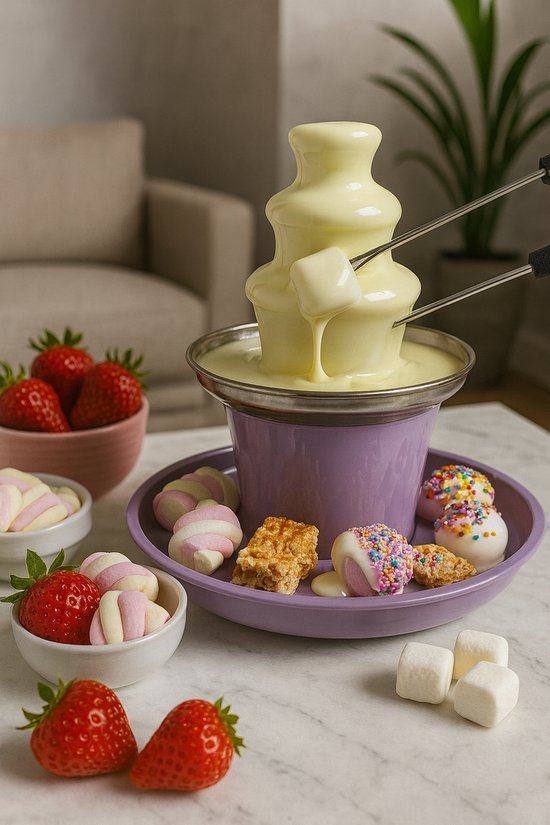 Mini-chocoladefontein Met 3 Niveaus, Verwijderbaar/gemakkelijk Schoon Te Maken, Knopbediening Eenvoudig Te Gebruiken, Dessertbakmachine, Chocolade Dompelen - Voor Fruit, Gourmet,Red
