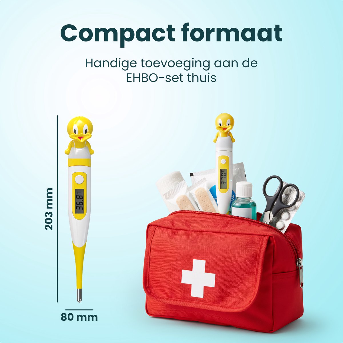Babydrogist digitale Baby Thermometer met flexibele tip - Rectaal, oksel & oraal - Eend — cadeau in Cadeau-ideeën - foto 6