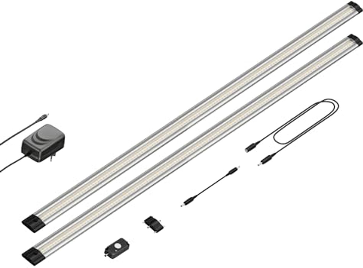 LED onderkastlamp met bewegingssensor - 90 cm, warm wit, set van 2