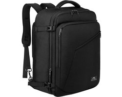 Matein 40L Reisrugzak Handbagage Vliegtuig – Uitbreidbaar 50×35×20 cm, Lichtgewicht Cabin Backpack voor Heren & Dames, Carry-On Travel Rugzak voor Werk & Business, Zwart