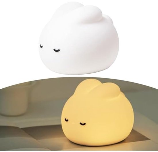 USB-nachtlampje van siliconen voor kinderen met timer en 800 mAh-batterij, LED-slaaplampje voor slaapkamer en babykamer, compatibel met Dream Bunny-patroon — afbeelding 3