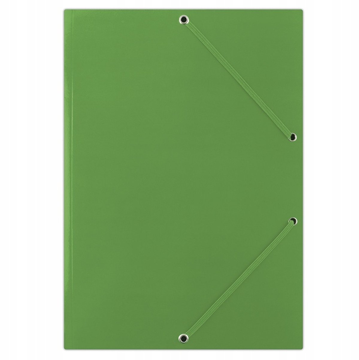 Groene A4 map met elastiek, 400gsm karton, 3 kleppen