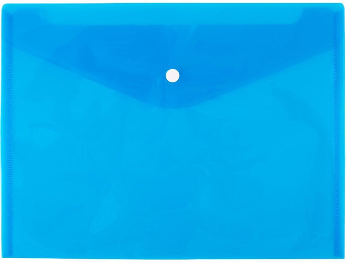 D.rect A4 Map met Klep, Transparant Blauw, 180µm