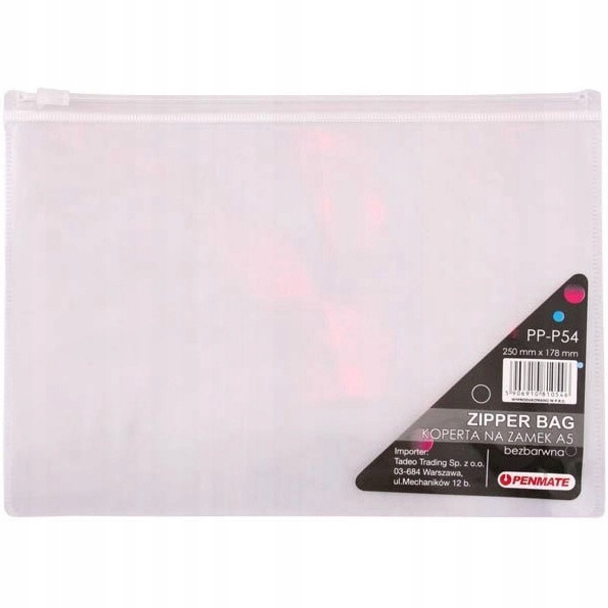 Penmate A5 Ritssluiting Documentenkaart PP Transparant 230x118mm